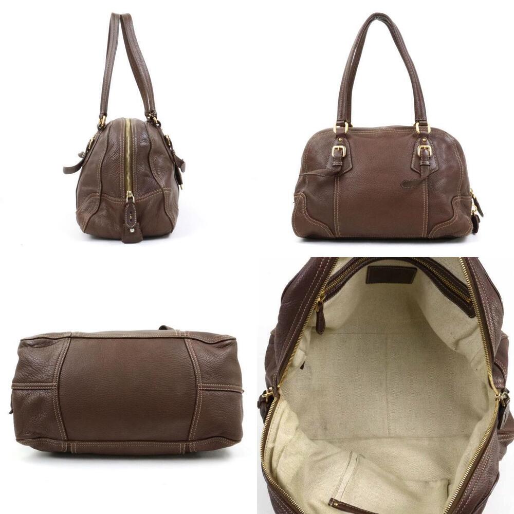 Prada satchel Vitello Brown Daino Leather Brown